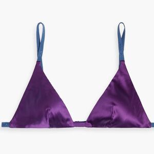 La Perla Tulle Nervures Triangle Bra Lilac NWT Large $610